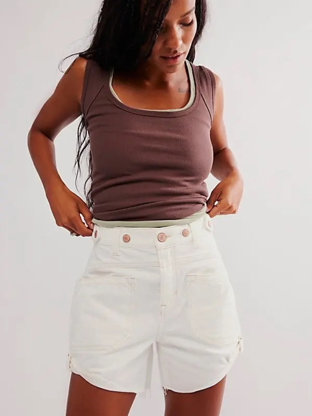 We The Free Palmer Shorts in Wagon White
